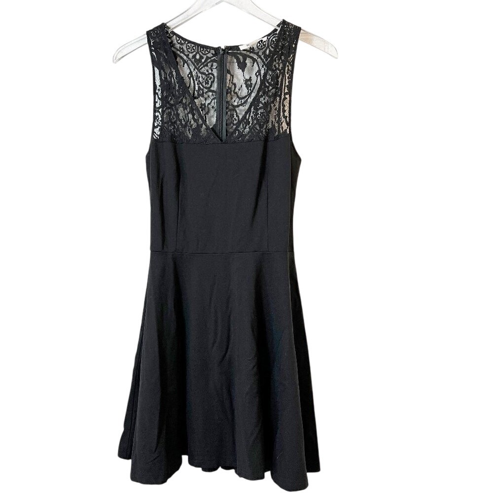 BB Dakota Black Fit‎ And Flare Lace Sleeveless Mini Dress Size Medium